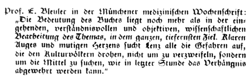 Faksimile of Bleuler's citation